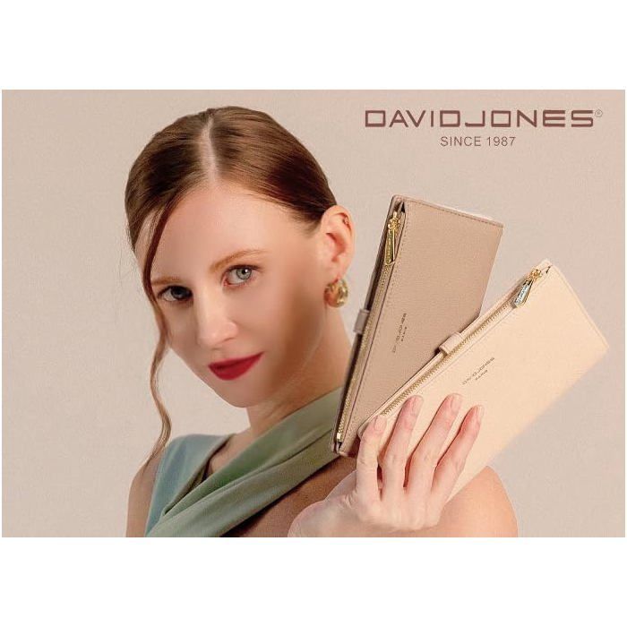 Portafoglio Companion - DAVID JONES - Portafoglio lungo - Similpelle PU - 12 scomparti per carte - Chiusura con cerniera