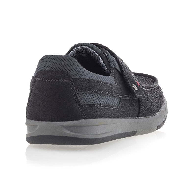 Svarte loafers/båtsko til menn