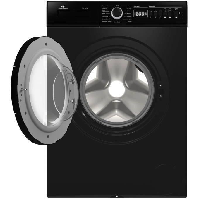 Voorlader wasmachine - Vrijstaand - CONTINENTAL EDISON - CELL812IBP - 8 kg - Inductie - 60 cm - 1200 tpm - Matzwart