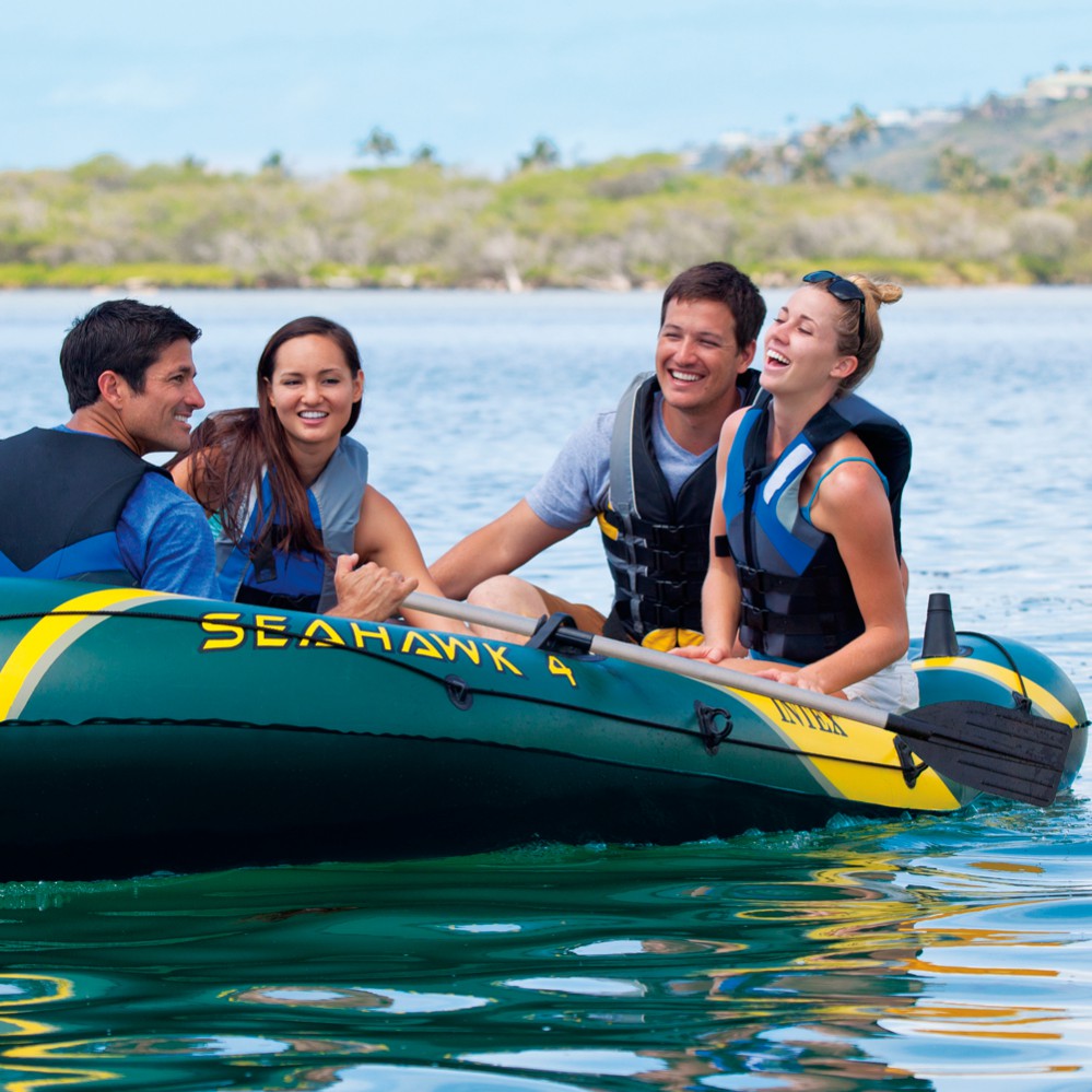 Inflatable Boat with Oars intex Seahawk 4