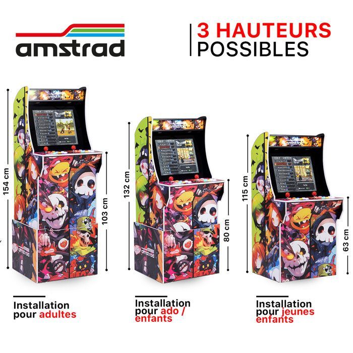Cabinato arcade AMSTRAD MONSTERS con 2800 giochi - Schermo da 19