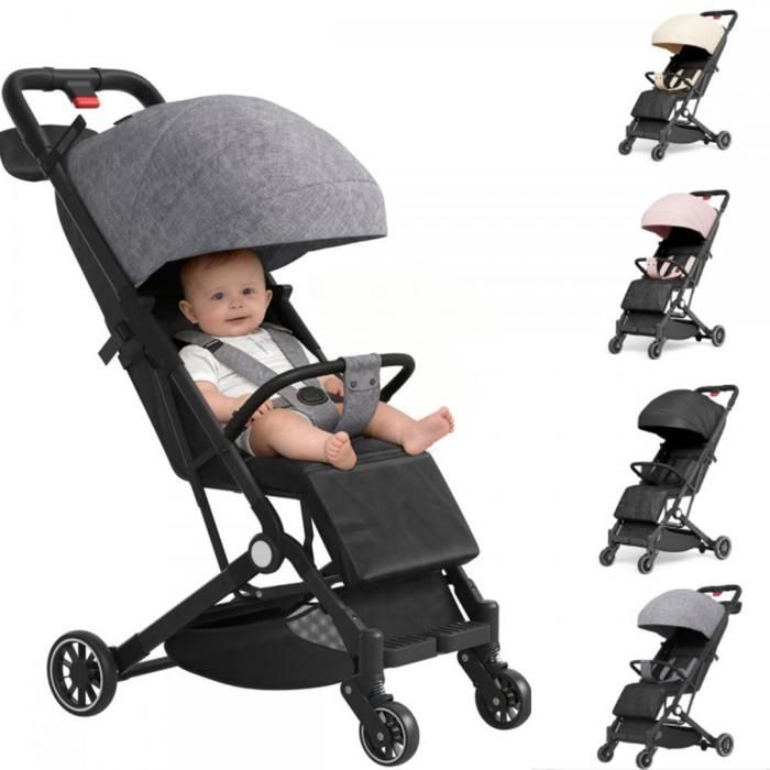 Cochecito combinado 2 en 1 MIPAN - Cochecito multiasiento gris - Plegable + reclinable - Cochecito compacto de 0 a 15 kg - Para niños