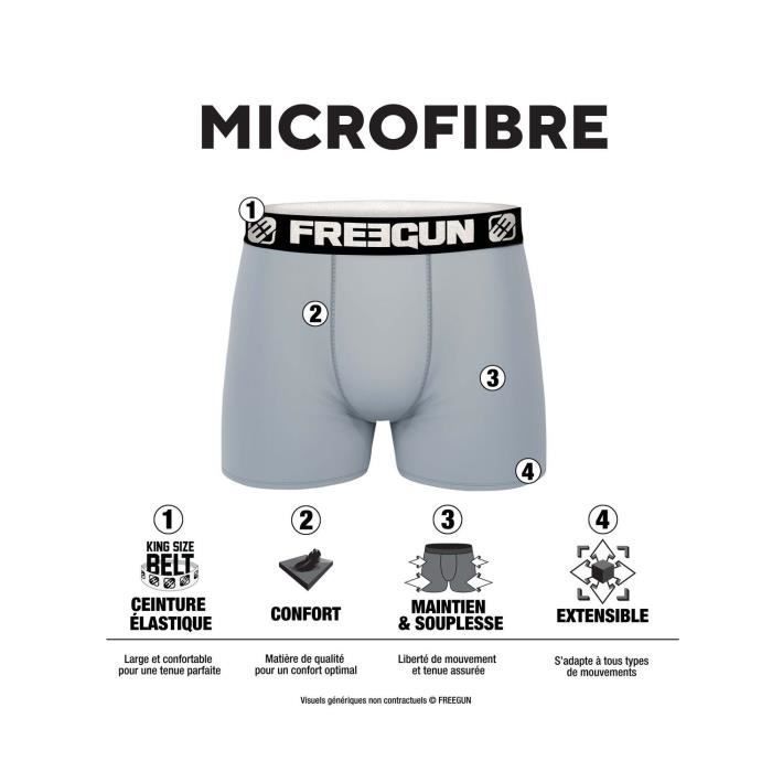 Boys' Boxer Shorts - FREEGUN - Pack of 3 - Black - Comfortable - Breathable - Stretch