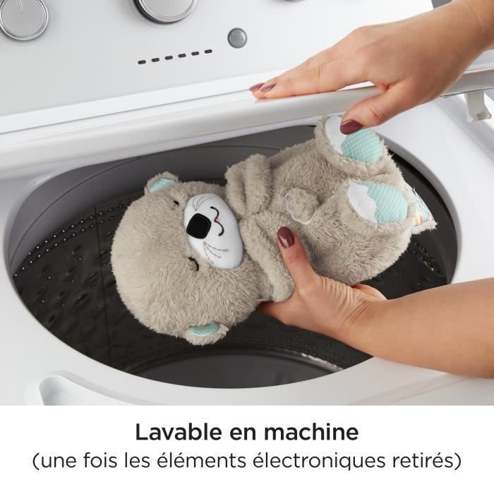 Fisher-Price - My Goodnight Cuddles Oter - Musikalsk og lysende nattlys til babyen - Kosedyr for tidlig læring - Fra fødselen av FXC66