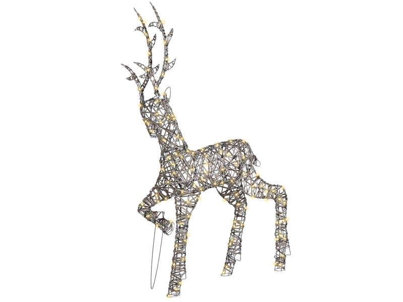 Dekoracja ogrodowa LED renifer 140 cm srebrna HUSAVIK