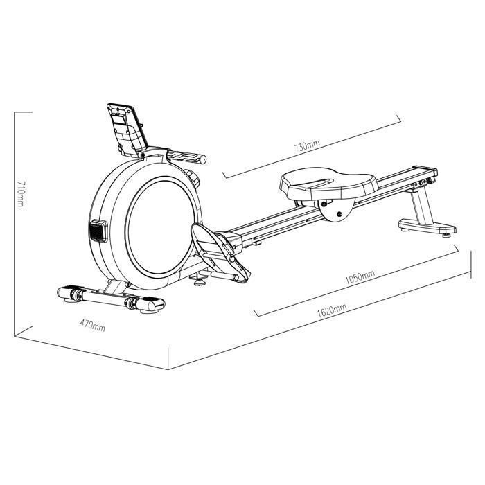 Rameur - Clover Fitness CF Rower 322 - Écran LCD - 16 niveaux de résistance - Volant d'inertie 13 kg