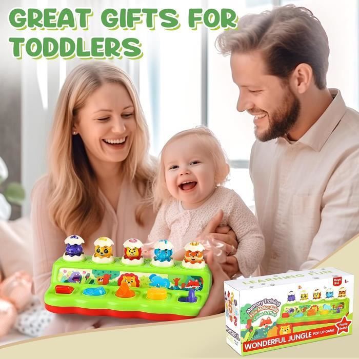 Jouet Bébé - Pop Up Montessori - Musique - Lumières - 1 an et plus