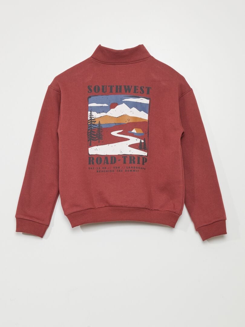 Sweatshirt met hoge hals en Nevada-print - ROOD