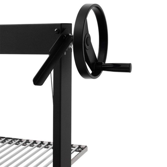 Salamanca BRASERO Charcoal Barbecue - 40.5 x 49 cm Chrome-Plated Steel Grills - Adjustable Grill Height - On a Cart, Black