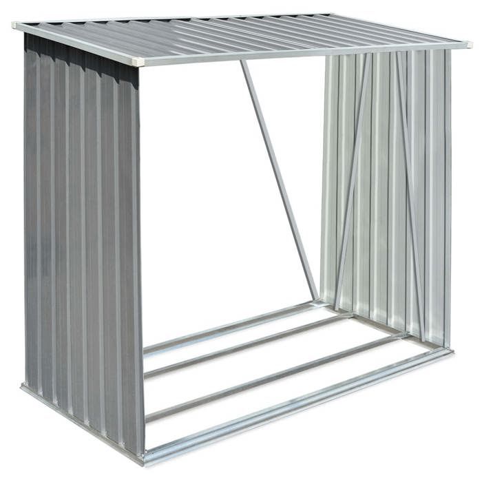 Caseta de almacenamiento de madera - vidaXL - 163x83x154 cm - Acero galvanizado - Gris - Duradera y fácil de montar