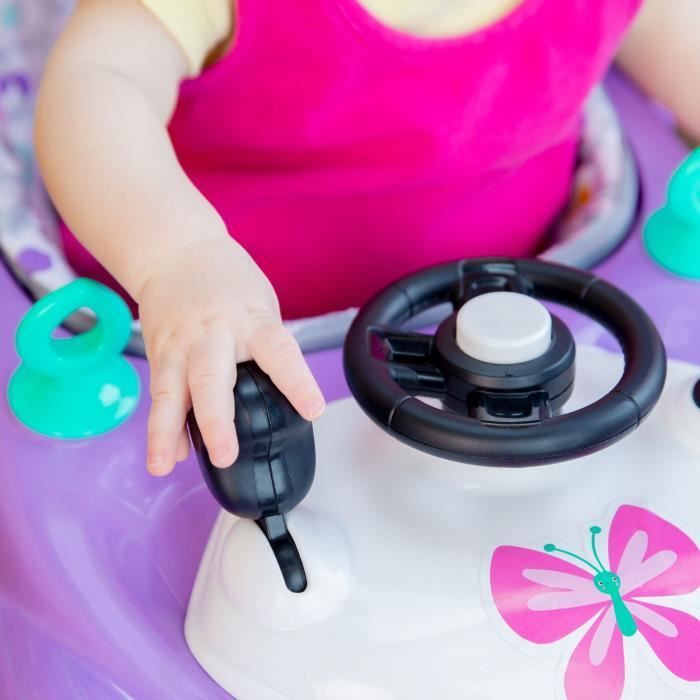 BRIGHT STARTS Girello pieghevole 3 in 1, Macchinina, 3 modalità di gioco per lo sviluppo, Viola, Regalo per neonati