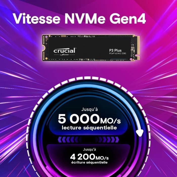SSD Crucial P3 Plus da 2 TB PCIe 4.0 NVMe M.2 2280
