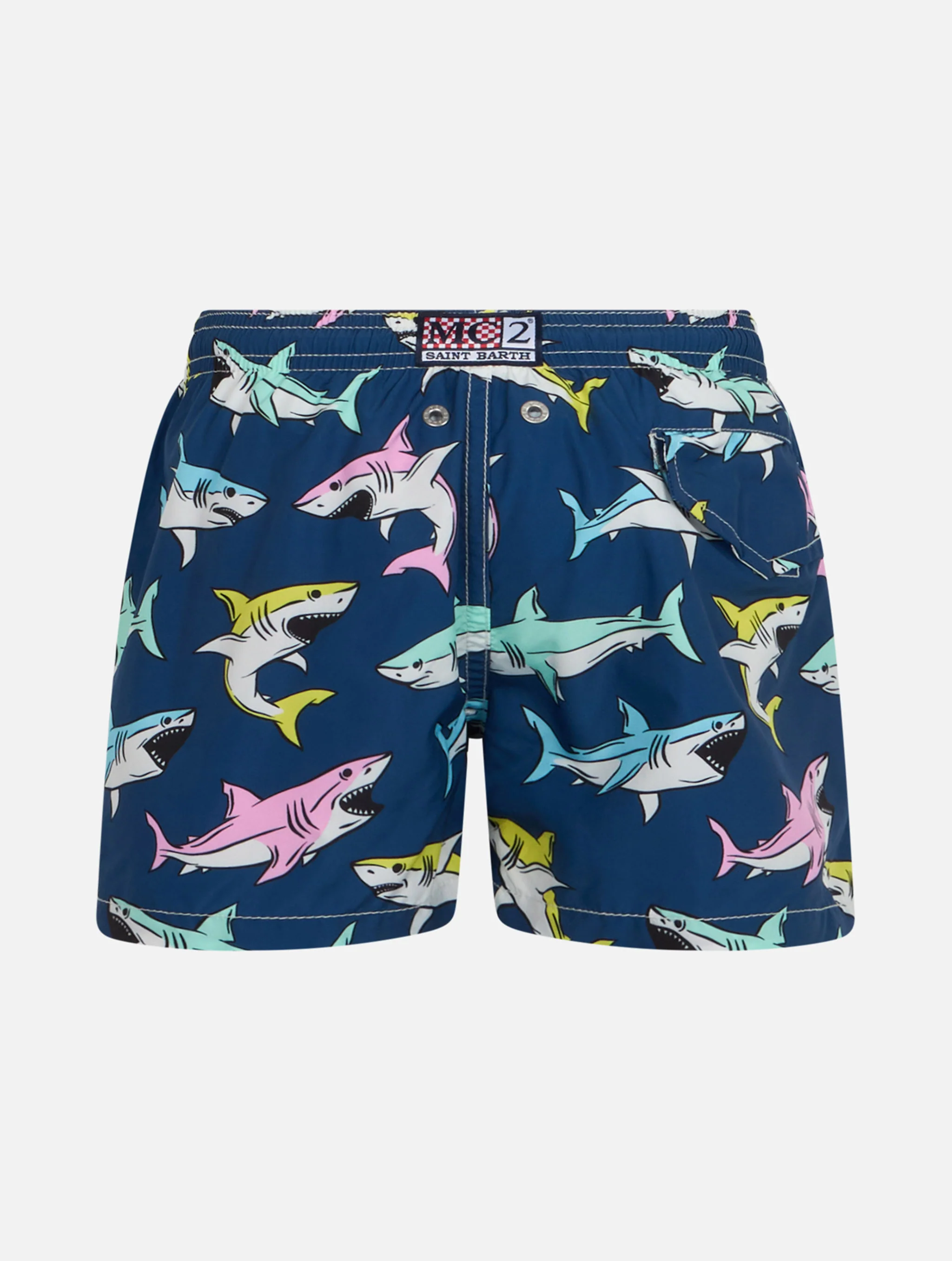 Costume da bagno da bambino in tessuto leggero Jean Lighting con stamp