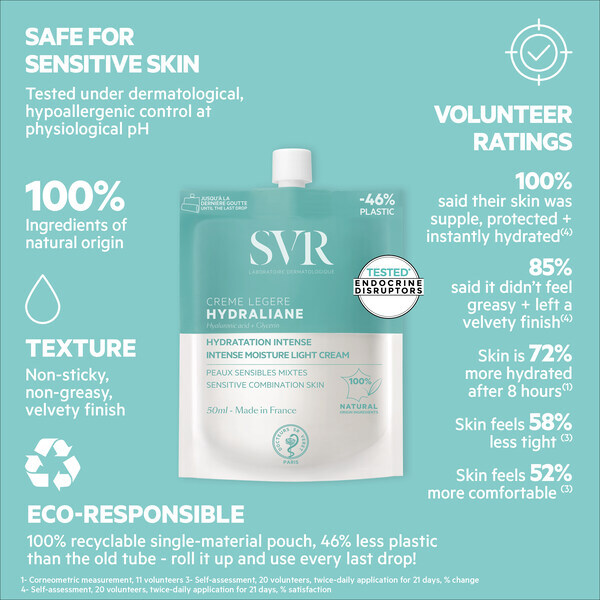 SVR HYDRALIANE Hyaluronsyre Fuktighetskrem, Lett 50ml