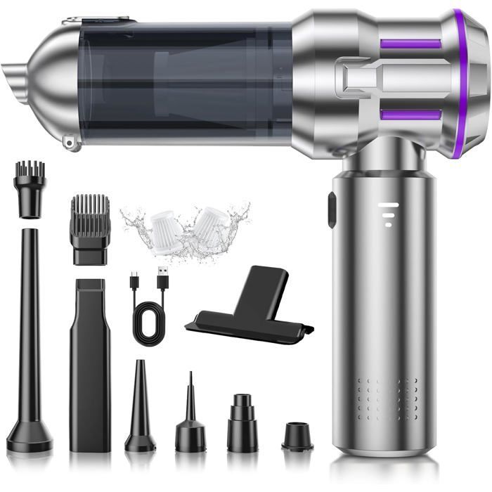 Handheld Vacuum Cleaner, 22000Pa Powerful 4-in-1 Car Vacuum with 1-Touch Automatic Emptying, Brushless Motor with 3 Power Levels