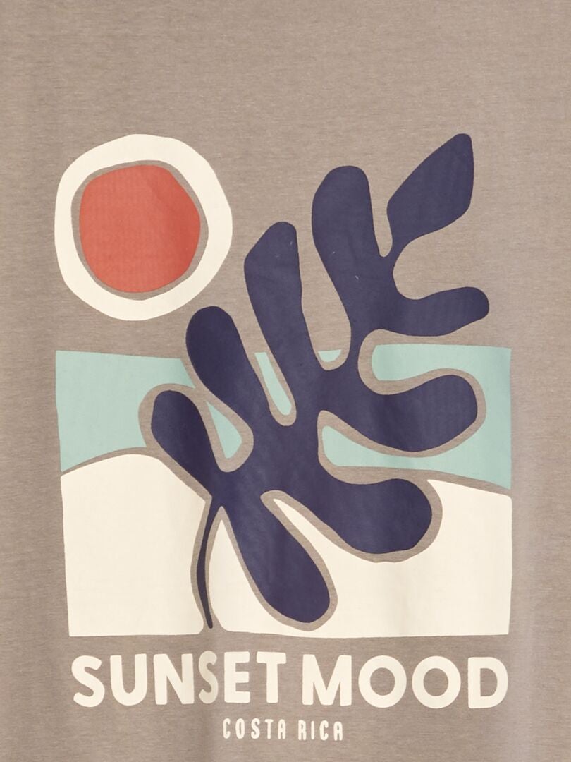 Bedrukt T-shirt - KHAKI