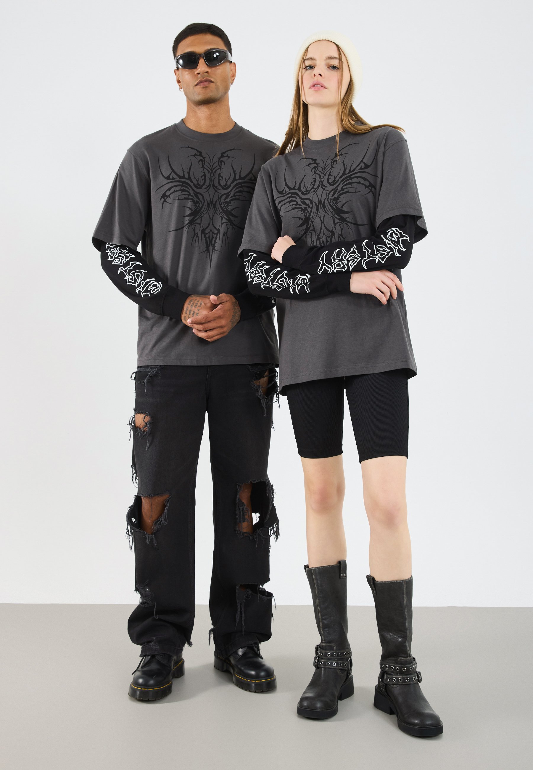YOURTURN UNISEX - Maglia a maniche lunghe - asfalto