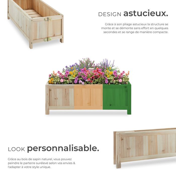Raised garden bed - TECTAKE - BLOMSTER foldable raised planter with waterproof film and 30L capacity