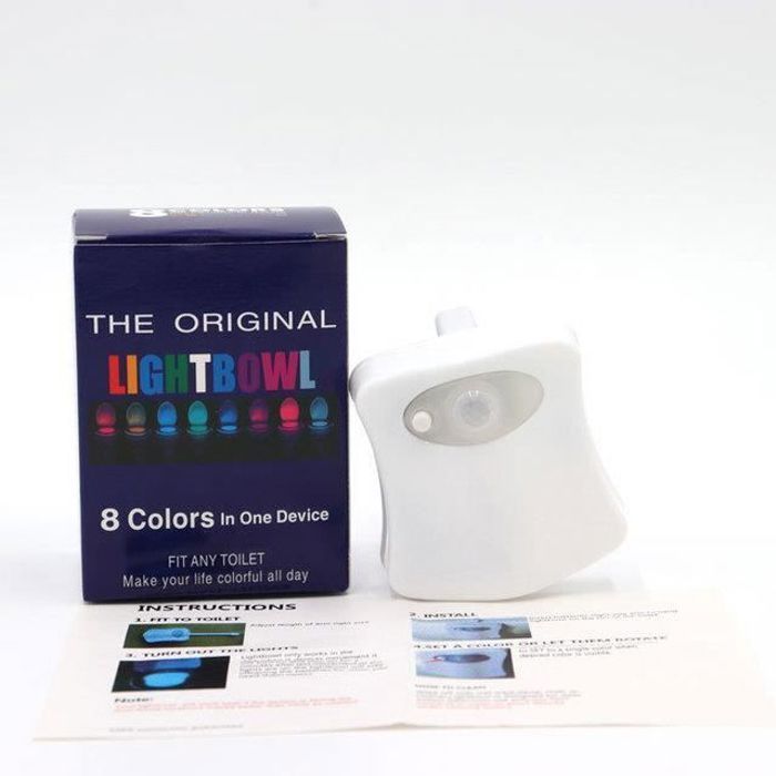 Lámpara para inodoro - LED - Multicolor - Sensor de movimiento - Ahorro de energía - Fácil instalación