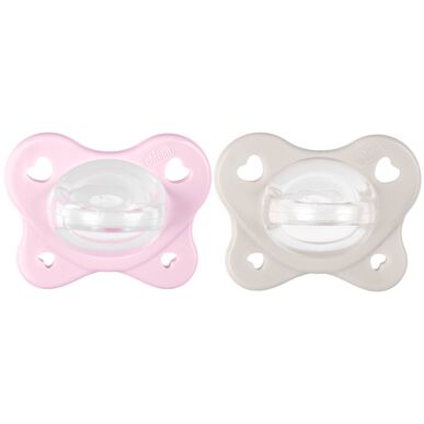 Chicco Physioforma Dual Soft Pink Gray Πιπίλα Πακέτο 2-6 Μηνών 2 τεμάχια