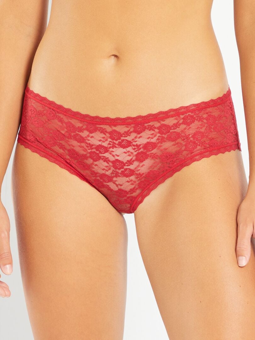 Set van 3 kanten slipjes - ROOD
