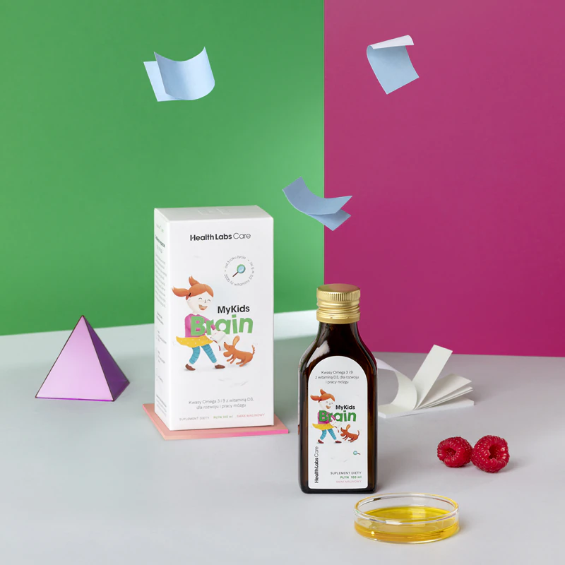 Health Labs Care MyKids Brain, suplemento alimentar em solução oral para o bom funcionamento do coração e do cérebro.