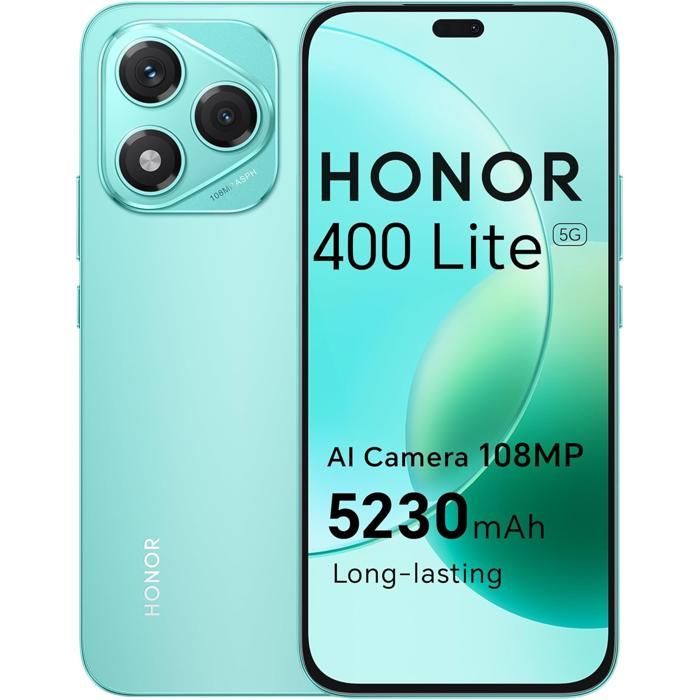Smartphone Honor 400 Lite 5G de 12 GB/256 GB, color verde (Marrs Green), doble SIM