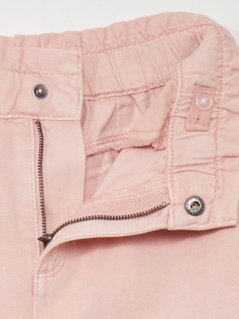 Pantalones vaqueros de cintura alta estilo paper bag - ROSA