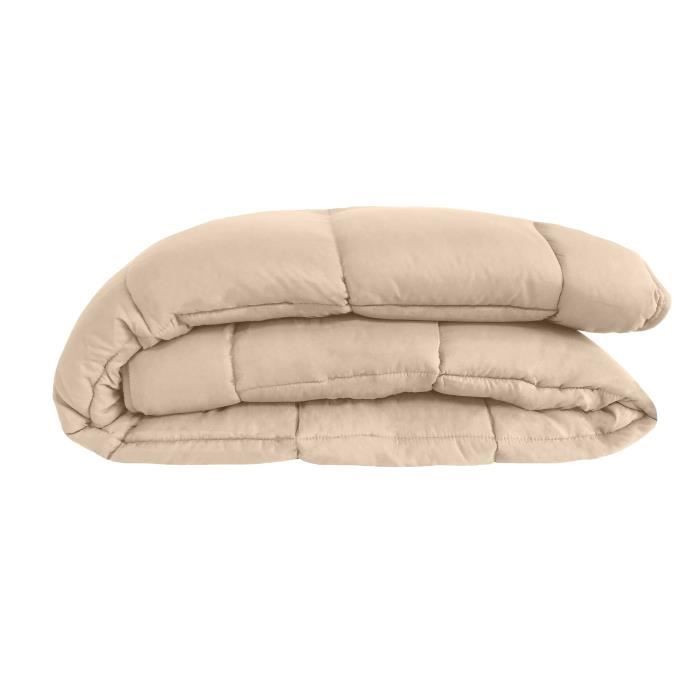 CALGARY - Edredom de Microfibra Quente 400g/m² - Cinza Pebble e Marrom Gengibre - 140 x 200 cm