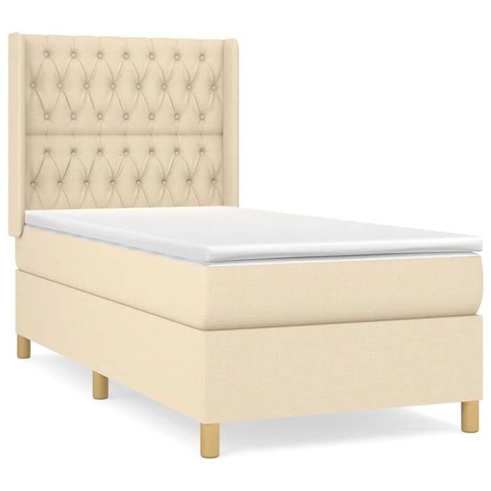 Lattenrost mit Matratze – Creme – 90 x 200 cm – Maximale Entspannung – Inklusive Kopfteil