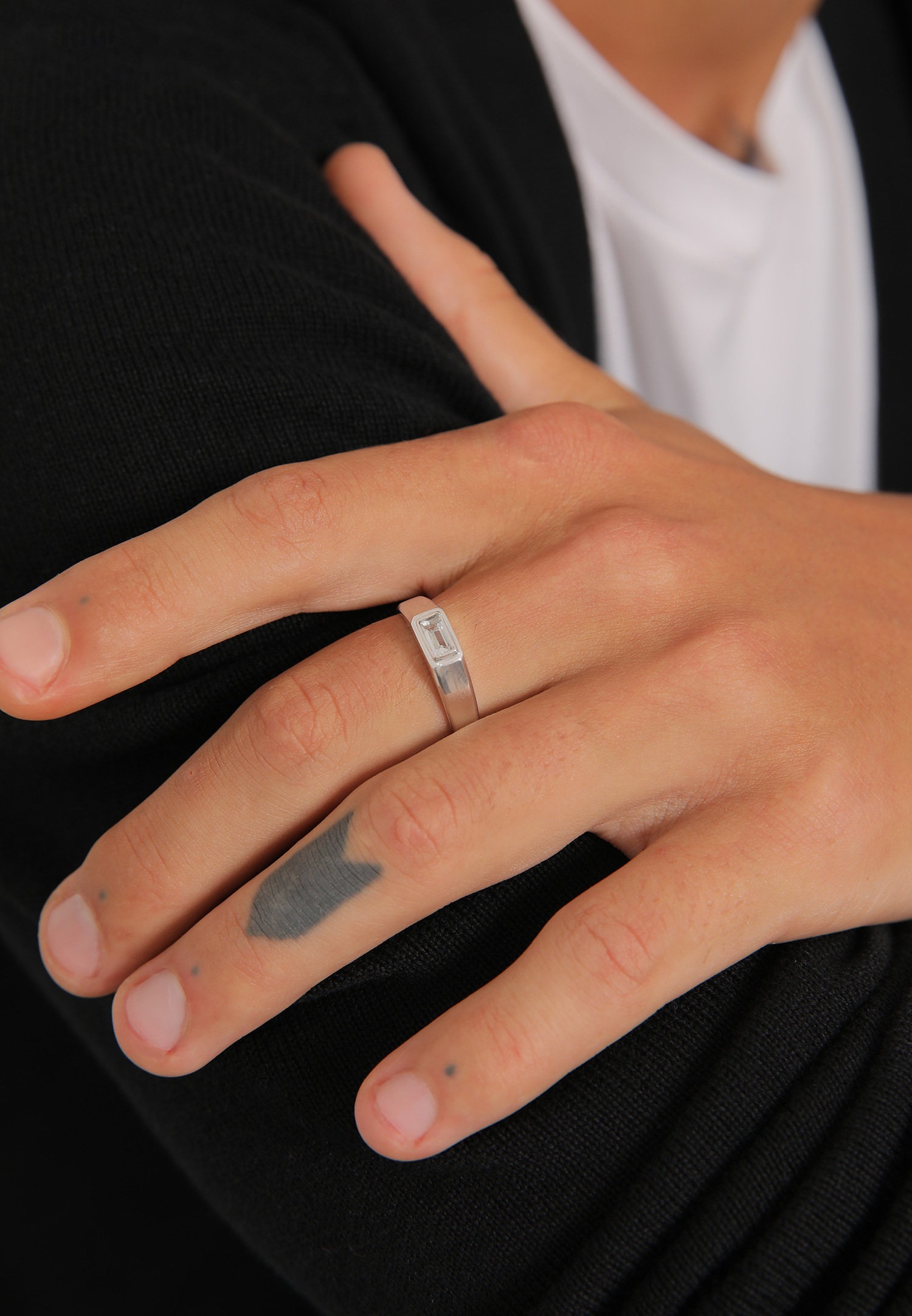 KUZZOI Hommes Simple Elégant avec topaze en argent sterling 925