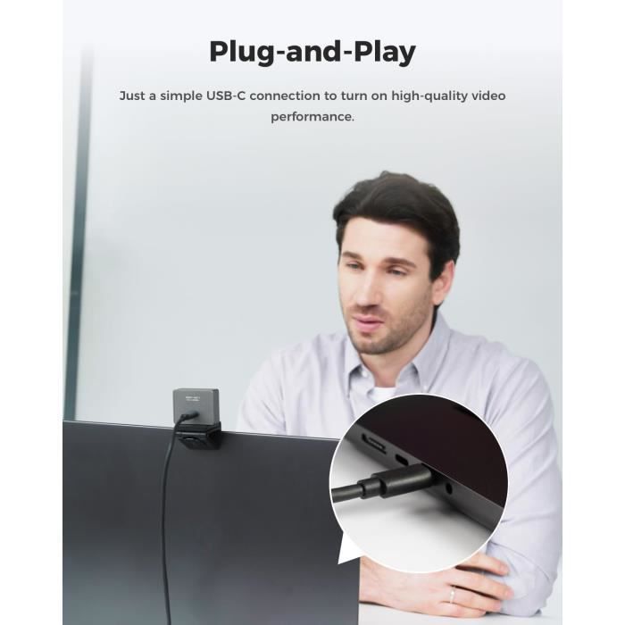 Webcam - OBSBOT - Meet 2 - 4K - Autofocus AI - Mode beauté - Microphone intégré
