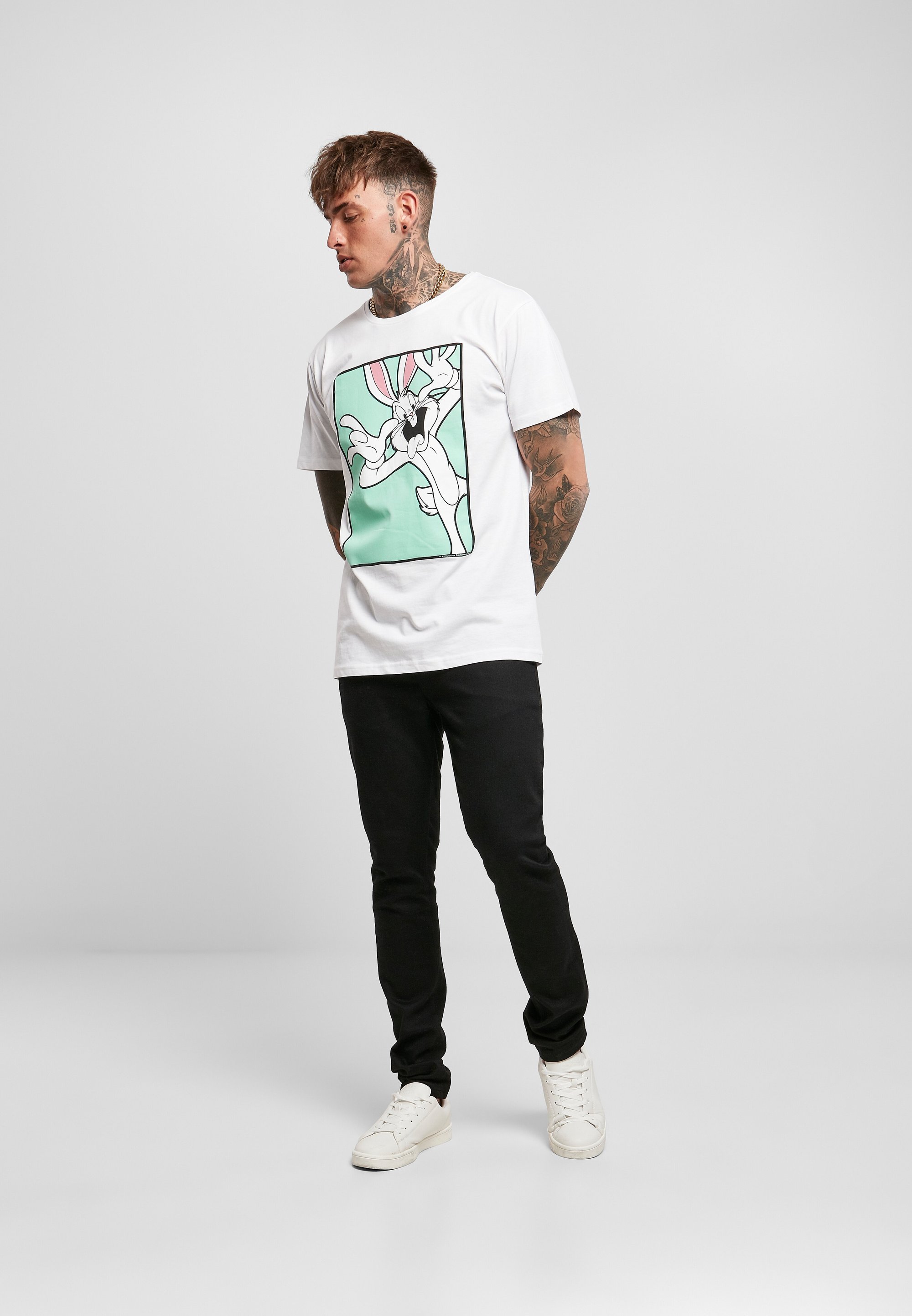 Maglietta Mister Tee LOONEY TUNES BUGS BUNNY FUNNY FACE - Stampa bianca