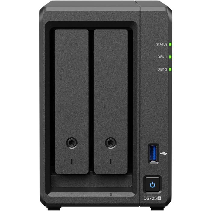 Servidor NAS Synology DS725+ para pequenas e médias empresas - 2 baias - 4 GB de RAM