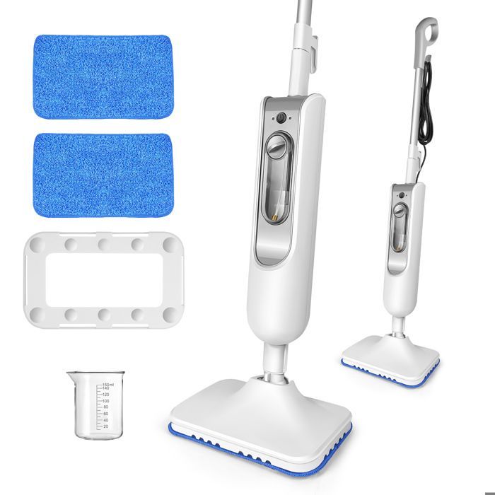 Nettoyeur vapeur manuel multifonction - 1500W Balai à vapeur électrique - Nettoyeur vapeur manuel pour carrelage, tapis