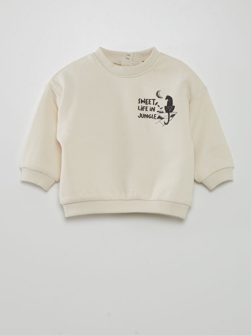 Moletom French Terry com estampa - BEGE