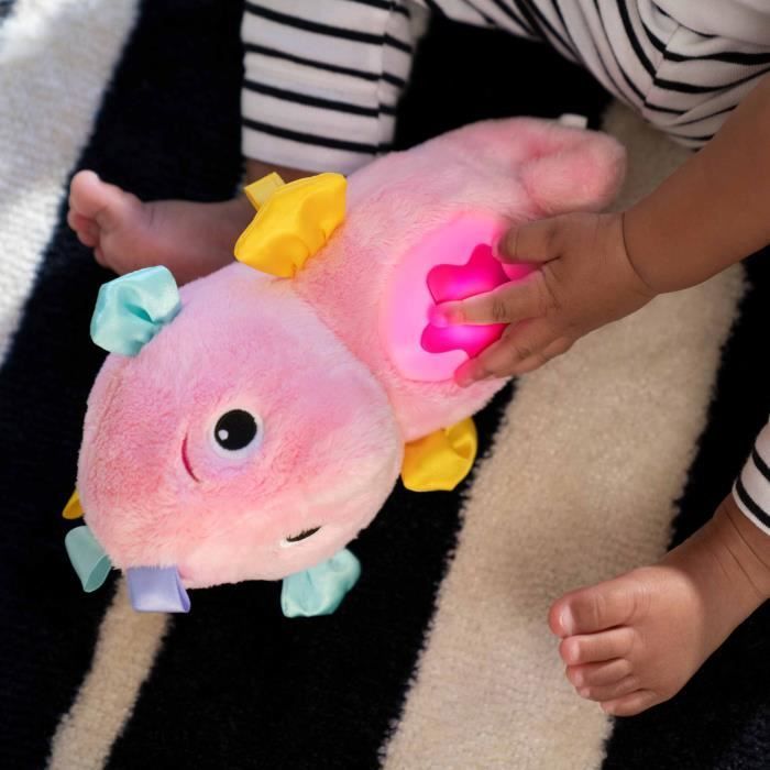 Lámpara de noche para bebé BABY EINSTEIN, peluche de caballito de mar rosa, responde al llanto del bebé, musical, luminosa, con ruido blanco y clip para chupete.