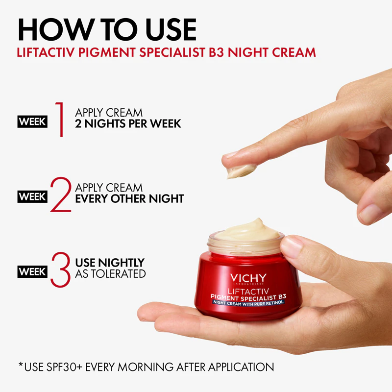 Creme noturno Vichy Liftactiv Pigment Specialist B3 com retinol