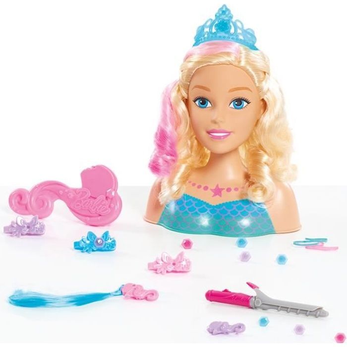 Barbie Dreamtopia Large Styling Head - Barbie - Model with rainbow hair and fancy tiara