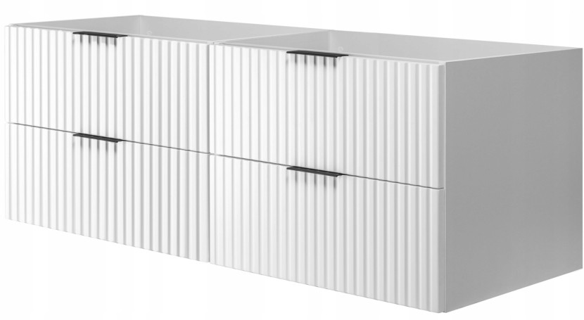 BIAŁA Szafka Łazienkowa Pod Umywalkę 160 cm RYFLE MDF FLOW