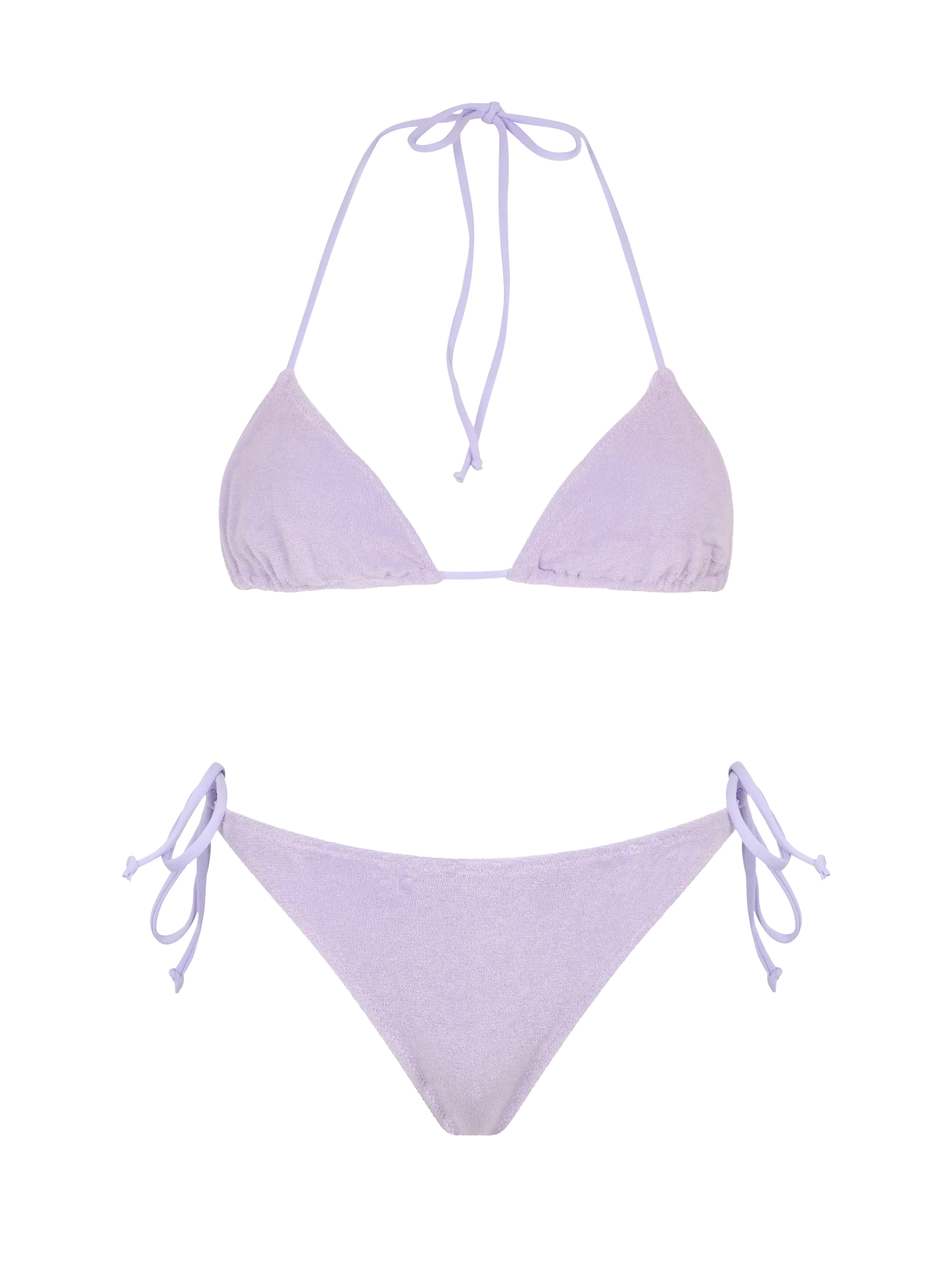 Leah Virgo paarse driehoekige bikini met sponsmotief voor dames