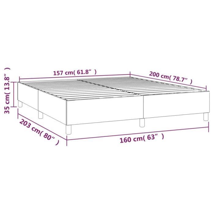 ESTINK verende bedbodem - Donkergrijs - 160x200 cm - Fluweel