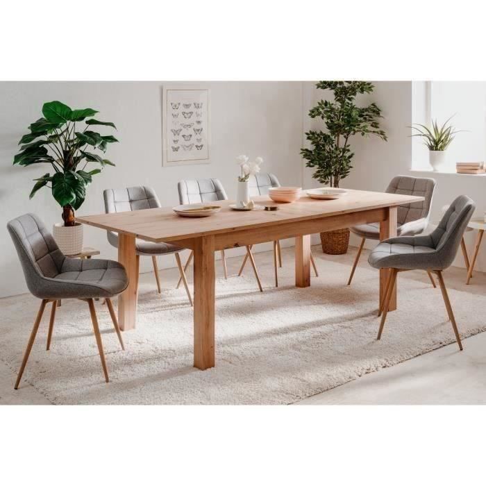 Mesa de comedor extensible para 6-10 personas - Rectangular - MDF - Estilo industrial - Bergen - L 160-200 x An 75 x Al 90 cm