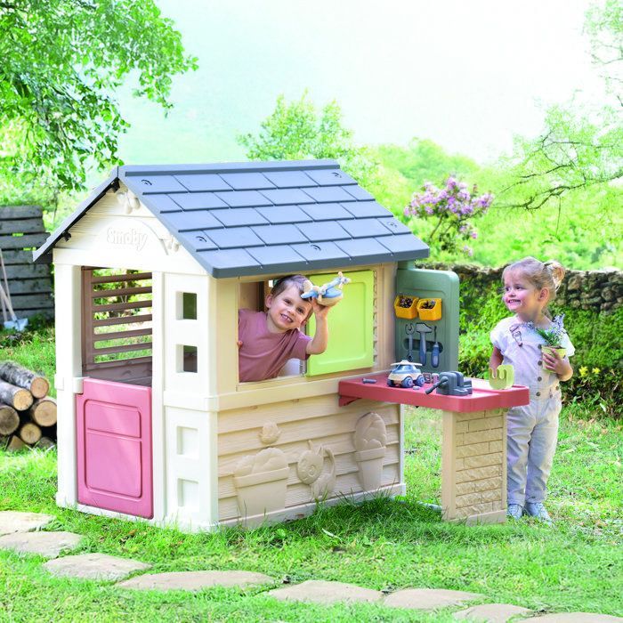 Smoby Life - Maison Nature + Atelier - Fabriquée en France - Matière Recyclée - 39 accessoires - Dès 2 ans