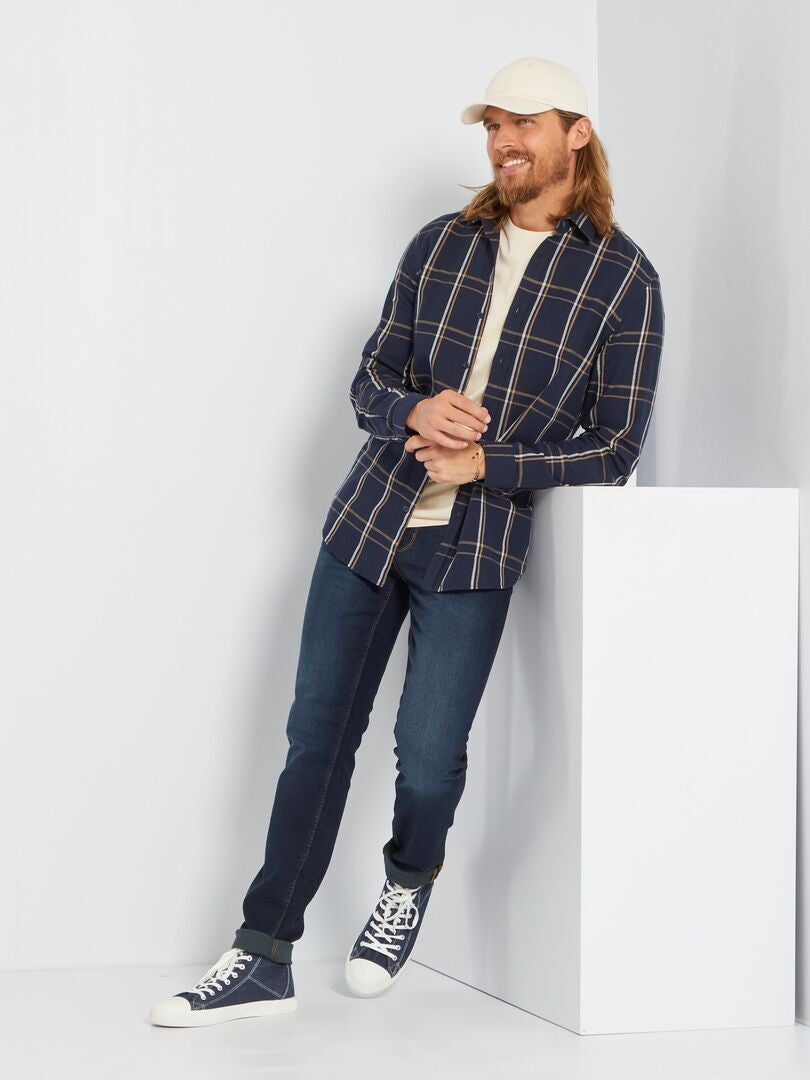 Calça jeans ecológica Slim Fit tamanho L34 - Azul Índigo