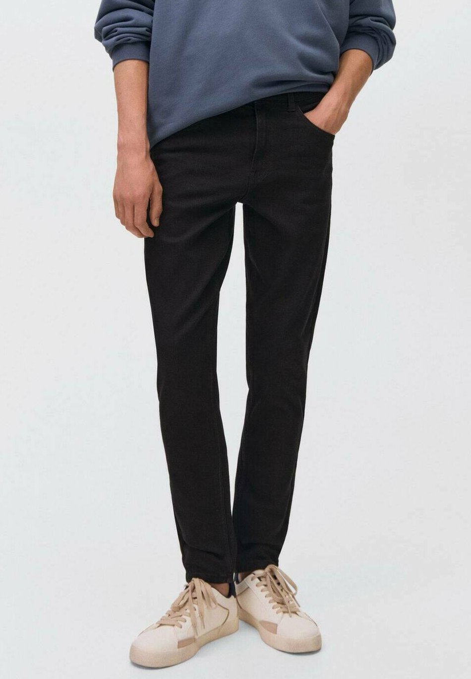 Mango Kids Slim fit jeans - zwarte denim