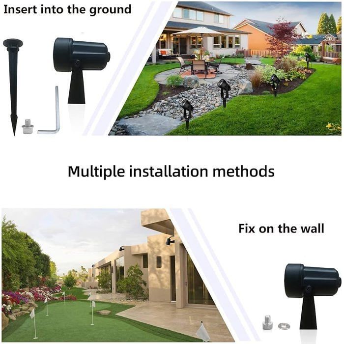 Spot LED Exterieur 4x2W 14M Éclairage LED de Jardin Spot LED à Terrasse et Patio Lampe Extérieur Projecteur-Spot 4-in-1 SPOTS