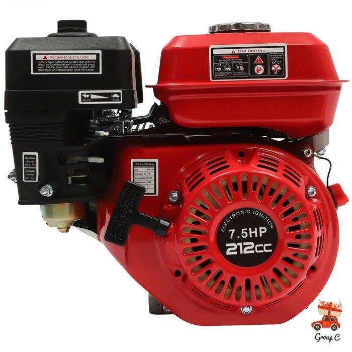 Motocultor robusto de gasolina monocilíndrico de 4 tiempos y 7,5 CV con alarma de aceite, 5,1 kW / 3600 RPM