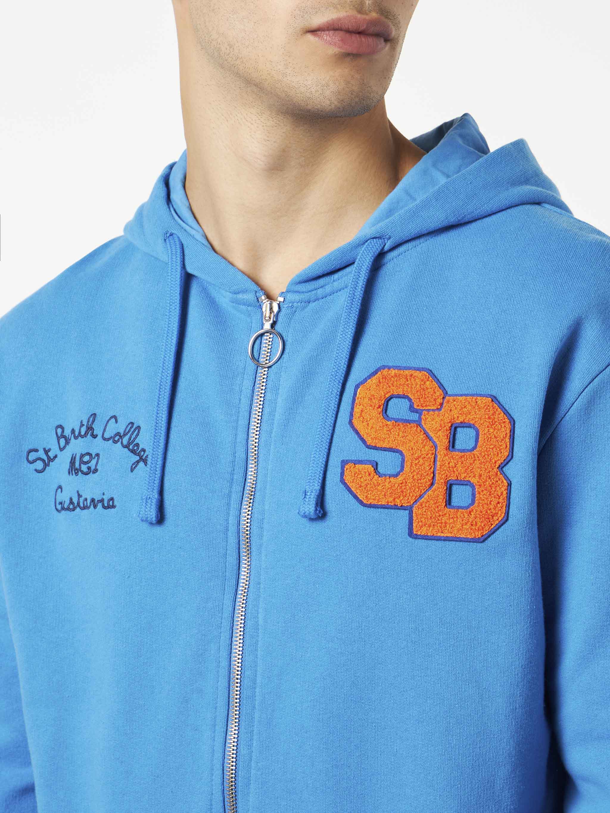 Herensweatshirt van katoen met patches en borduurwerk