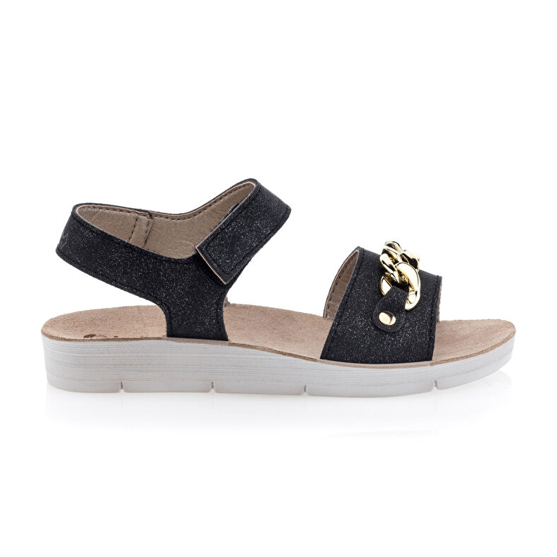  Sandalias negras para niñas / Zapatos de punta abierta